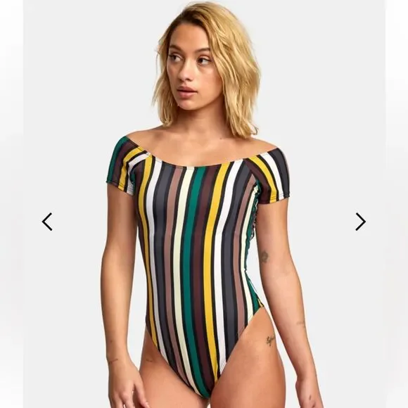 RVCA Shilo Women's Off Shoulder One Piece Swimsuit Size Small - Picture 2 of 13